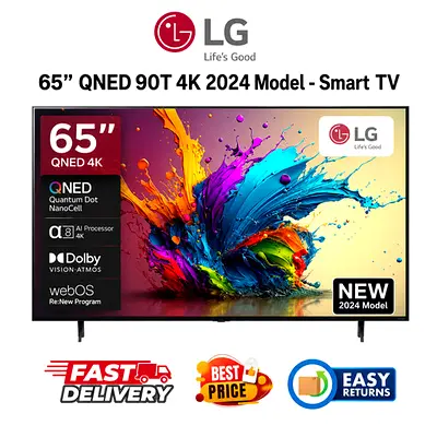 LG 65 Inch Smart TV UAE - QNED90T 2024 Model - FREE DELIVERY, INSTALLATION, WARRANTY