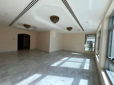 For Rent in Al Majaz 3 Corniche: 3BR apartment, master room, maid room, 4 bathrooms, balcony, wardrobes , storage, parking, city view, AED 70K.