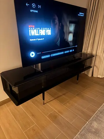 Piano black Tv stand, from Homesrus