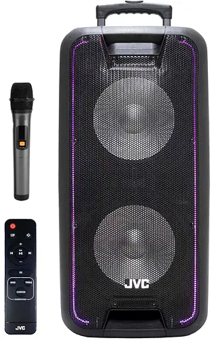 JVC Portable Bluetooth Party Speaker with Mic  Remote - Trolley Design