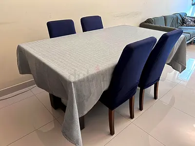 Dining Table (Brand - The One) with 4 Chairs - Rustic Dark Finish