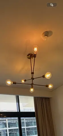 Modern 6-Arm Ceiling Light Fixture — Bronze Finish, LED bulbs included