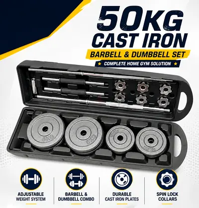 Dumbell and barbell set 50kg