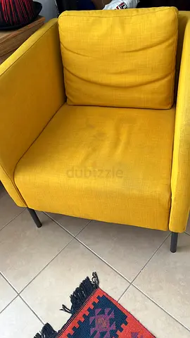 Mustard yellow single-seat sofa/armchair - good condition