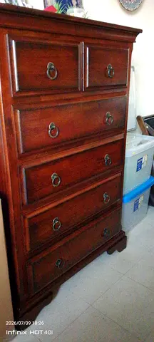 Solid Wood Tall Chest of Drawers - 6 Drawer Dresser