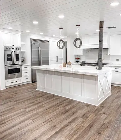 Modern Large White Kitchen Island