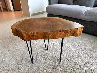 Solid wood coffee side table