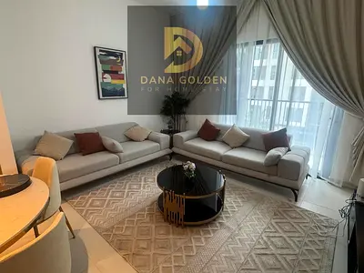 For monthly rent: One bedroom and living room with gym, swimming pool, parking, and internet in Sharjah, Maryam Island.