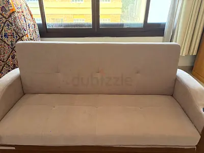 Light grey 3-seater fabric sofa - good condition