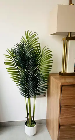 Artificial Potted Palm Plant - Tall Decorative Indoor Plant 1,40 m with basket