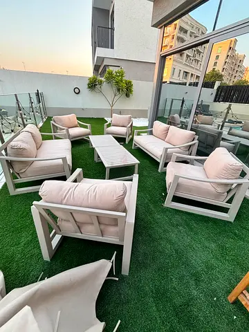 Outdoor garden seating set — 8-piece sofa and armchairs with coffee table - ACE