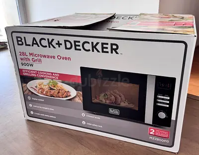 Black+Decker 28L Microwave Oven with Grill 900W (MZ2800PG) - Boxed, Excellent Condition