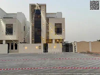 Luxury villa for sale in Al Helio 2 | 3,014 sq ft | Two floors + roof | 6 master bedrooms | Majlis and living room with washrooms | Modern kitchen | M