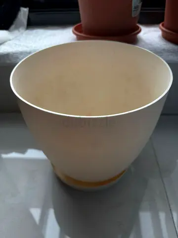 White Plastic plant pot medium, 15 AED