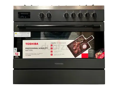 Toshiba Cooking Range 90x60 With Screen 5 Burner Cooker Stove Black