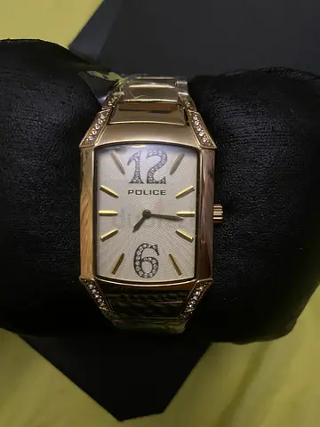 Police gold-tone women wristwatch with crystal accents