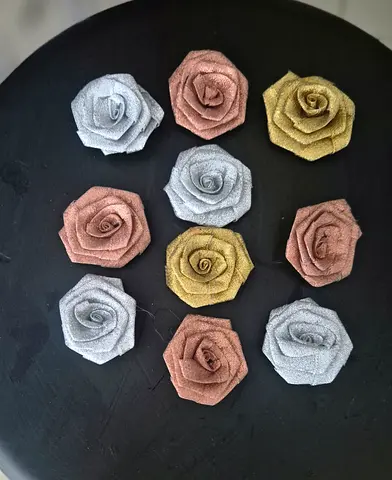 Decorative Glitter Fabric Roses Collection for dressed