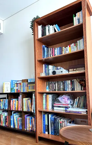 Solid Wood Bookshelf with 6 Adjustable Shelves from Japan