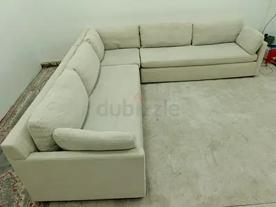 West elm beige color corner sofa for sale