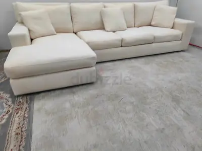 Crate and barrel beige color lshape sofa for sale