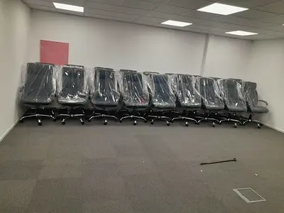 Set of New Ergonomic Office Chairs with High Back and Wheels
