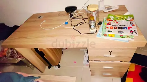 Wooden study desk with drawers and Coffee table - good condition