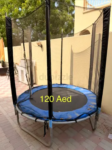 Used 6ft Trampoline with Safety Net - Good for Kids (120 AED)