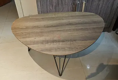 Used small wooden coffee/Center table with metal hairpin legs