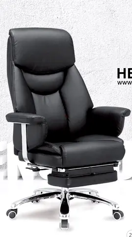 High Back Leather Executive Office Chair with Footrest