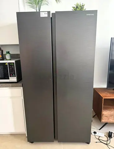 Samsung Side-by-Side Refrigerator - Dark Grey, Good Condition