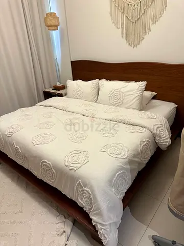 Customized wooden bedroom full - used 2 years -