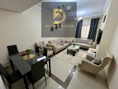 For monthly rent: three bedrooms, two living rooms, balcony, three bathrooms, maid's room, first occupancy, sea view, internet, in Sharjah, Al Taawun