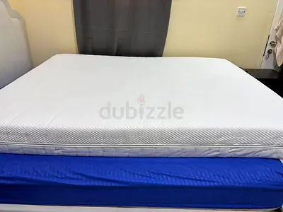 Steel Bed and Mattress- Ikea - Queen size