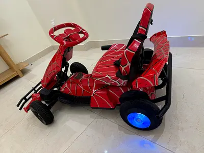 Kids Electric Ride-On Go-Kart with Spider Design and LED Wheels