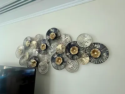 Modern Metallic Floral Wall Art Decor