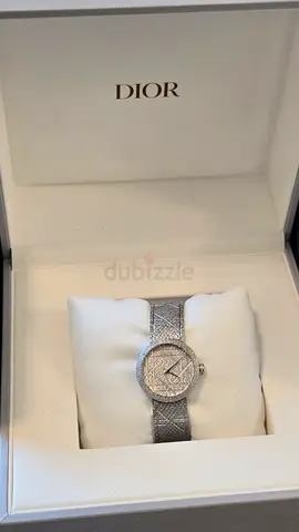Christian Dior Ladies Diamond-Set Silver Watch in Original Box