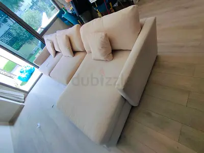 Perfect condition crate and barrel beige color lshape sofa for sale