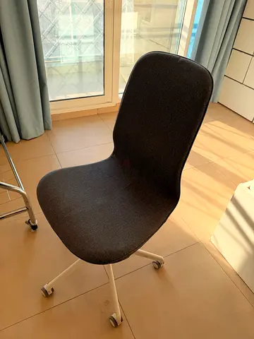 Modern grey swivel dining/desk chair on casters - good condition