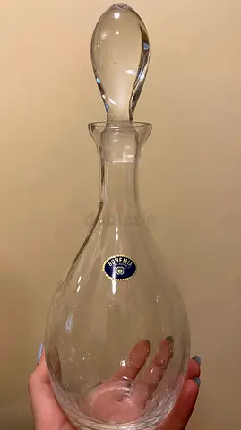 liquor decanter crystal bohemian set (4 small cups)