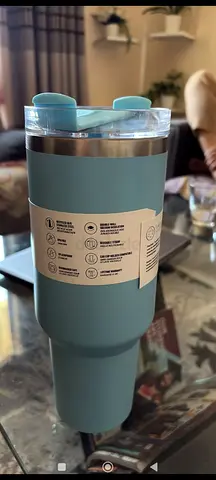 Large Insulated Travel Tumbler 30oz - Light Blue, New