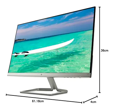 HP 27F Display Monitor LED, FHD, 27 Inches, IPS, 2 HDMI ,1 VGA,AMD FREESYNC, Silver/Black