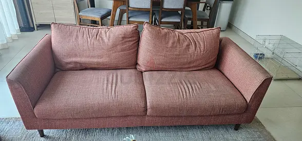 3-Seater Fabric Sofa from Home centre – Good Condition, Neutral Brown
