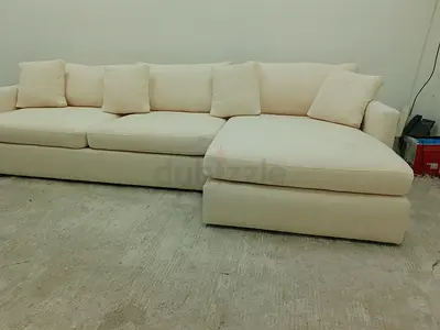 Crate and Barrel beige color lshape sofa for sale