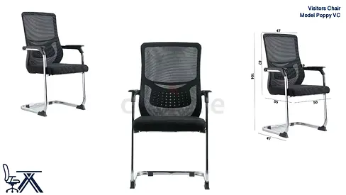 Black Mesh Visitor Office Chair - Poppy VC Model