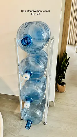 Vertical water bottle rack - holds 4 large jugs (can stand without cans)