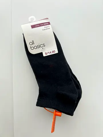 Pack of 5 New black ankle socks - all basics