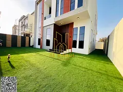 Own your dream villa Modern design with a yard , registration fees included . Close to the mosque an