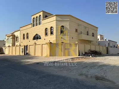 Corner villa suitable for multiple families, two floors plus a rooftop, freehold, in one of Ajman's most prestigious areas on a main street. Al Muwai