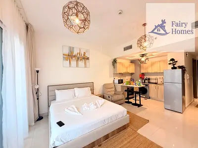 Furnished Studio | Balcony | Pool view| ag tower