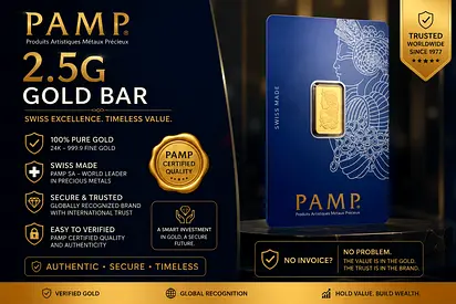 PAMP 2.5g 24K Gold Bar - Sealed Certificate (Swiss Made)
